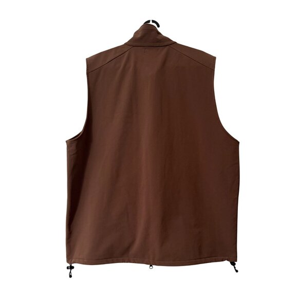 Tom Beckbe Brown Nylon Performance Full Zip Fleece Lined Vest Jacket Mens XLarge - Picture 4 of 5